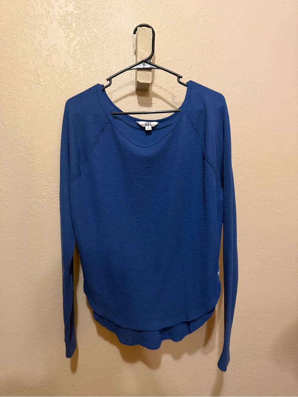 JoyLab Blue Waffle-Texture Long Sleeve Tee